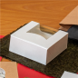 RÉCIPIENTS SUSHI+FÊNETRE 'THEPACK' 230 G/M2 + OPP 10x10x4 CM BLANC CARTON ONDULÉ NANO-MICRO (400 UNITÉ)