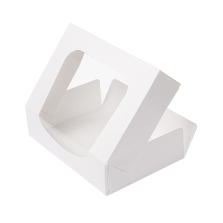 RÉCIPIENTS SUSHI+FÊNETRE 'THEPACK' 230 G/M2 + OPP 17,5x12x4,5 CM BLANC CARTON ONDULÉ NANO-MICRO (400 UNITÉ)