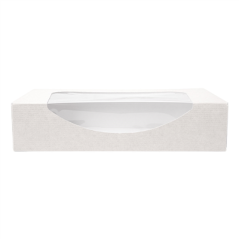 RÉCIPIENTS SUSHI+FÊNETRE 'THEPACK' 230 G/M2 + OPP 19,7x12x4,5 CM BLANC CARTON ONDULÉ NANO-MICRO (400 UNITÉ)