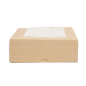 BOÎTES PATISSERIES AVEC FENÊTRE 'THEPACK' 240 G/M2 + OPP 18x18x7,5 CM NATUREL CARTON ONDULÉ NANO-MICRO (200 UNITÉ)