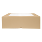 BOÎTES PÂTISSERIES AVEC FENÊTRE 'THEPACK' 240 G/M2 + OPP 32x32x10 CM NATUREL CARTON ONDULÉ NANO-MICRO (100 UNITÉ)