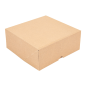 BOÎTES PATISSERIES SANS FENÊTRE 'THEPACK' 240 G/M2 18x18x7,5 CM NATUREL CARTON ONDULÉ NANO-MICRO (200 UNITÉ)