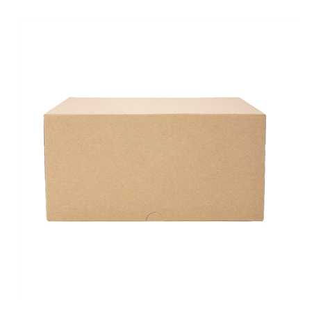 BOÎTES PATISSERIES SANS FENÊTRE 'THEPACK' 240 G/M2 24x24x12 CM NATUREL CARTON ONDULÉ NANO-MICRO (100 UNITÉ)