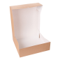 BOÎTES PATISSERIES SANS FENÊTRE 'THEPACK' 240 G/M2 32x32x10 CM NATUREL CARTON ONDULÉ NANO-MICRO (100 UNITÉ)