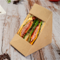 BOÎTES SANDWICH AVEC FENÊTRE - DOBLE 'THEPACK' 220 G/M2 + OPP 12,4x12,4x7,5 CM NATUREL CARTON ONDULÉ NANO-MICRO (500 UNITÉ)