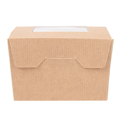 BOÎTES AVEC FENÊTRE 'THEPACK' 300 ML 220 G/M2 + OPP 8x7,5x5,5 CM NATUREL CARTON ONDULÉ NANO-MICRO (600 UNITÉ)