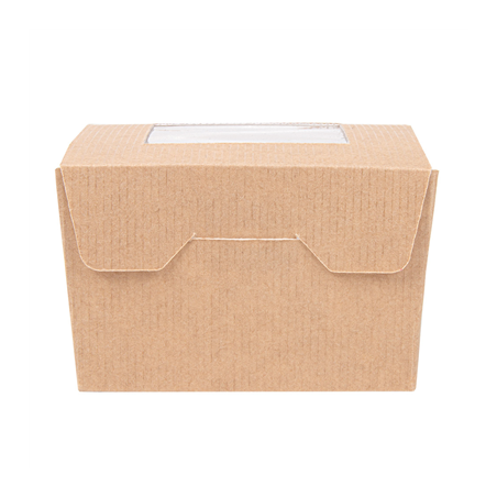BOÎTES AVEC FENÊTRE 'THEPACK' 300 ML 220 G/M2 + OPP 8x7,5x5,5 CM NATUREL CARTON ONDULÉ NANO-MICRO (600 UNITÉ)