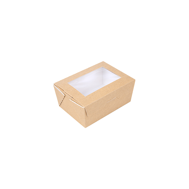 BOÎTES AVEC FENÊTRE 'THEPACK' 500 ML 220 G/M2 + OPP 8,5x12x5,5 CM NATUREL CARTON ONDULÉ NANO-MICRO (400 UNITÉ)