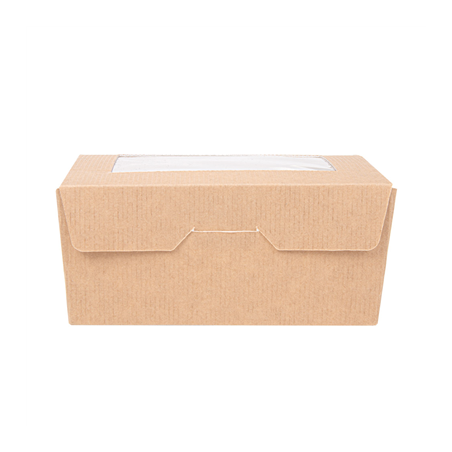 BOÎTES AVEC FENÊTRE 'THEPACK' 500 ML 220 G/M2 + OPP 8,5x12x5,5 CM NATUREL CARTON ONDULÉ NANO-MICRO (400 UNITÉ)