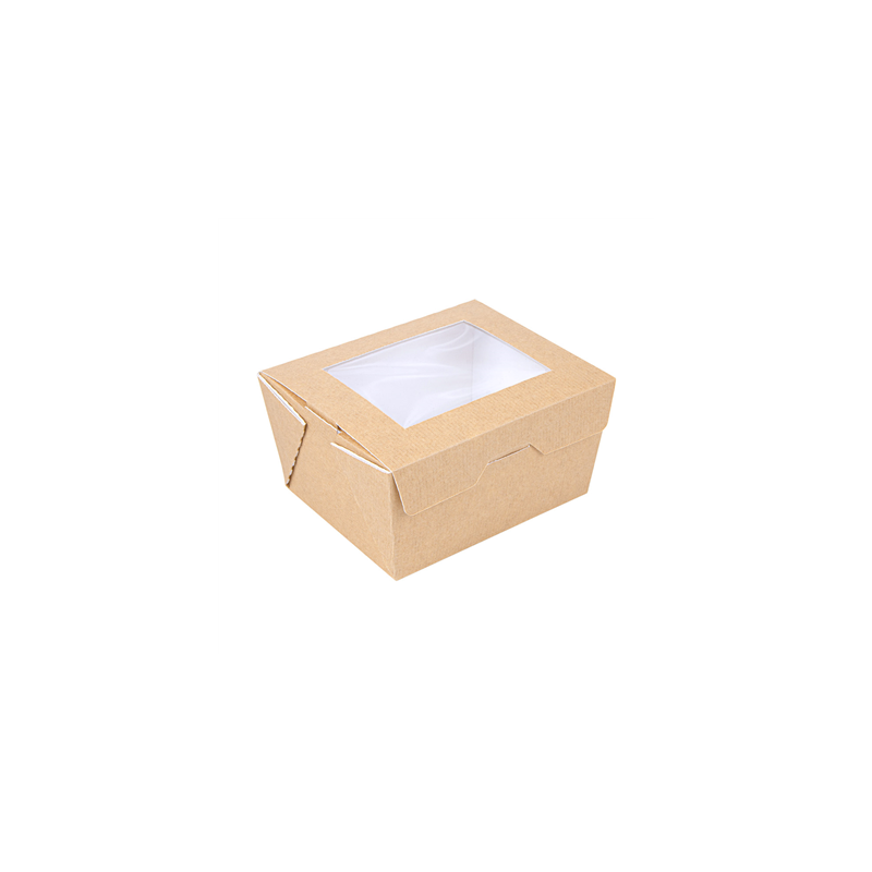 BOÎTES AVEC FENÊTRE 'THEPACK' 780 ML 220 G/M2 + OPP 11,2x9x6,4 CM NATUREL CARTON ONDULÉ NANO-MICRO (300 UNITÉ)
