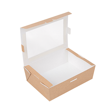 BOÎTES AVEC FENÊTRE 'THEPACK' 1000 ML 220 G/M2 + OPP 12x17x5,5 CM NATUREL CARTON ONDULÉ NANO-MICRO (200 UNITÉ)