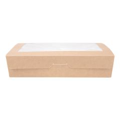 BOÎTES AVEC FENÊTRE 'THEPACK' 1470 ML 220 G/M2 + OPP 19,8x14x4,8 CM NATUREL CARTON ONDULÉ NANO-MICRO (200 UNITÉ)