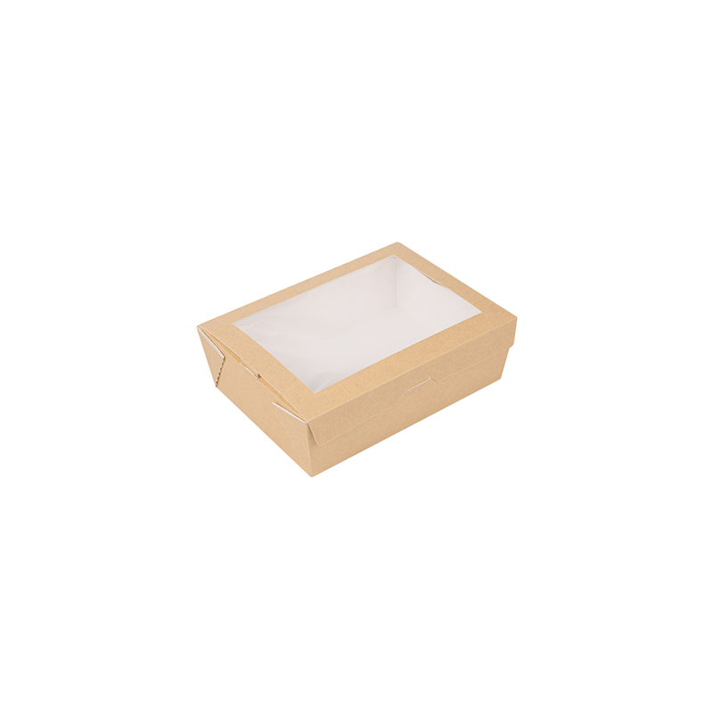 BOÎTES AVEC FENÊTRE 'THEPACK' 1980 ML 220 G/M2 + OPP 19,8x14x6,4 CM NATUREL CARTON ONDULÉ NANO-MICRO (150 UNITÉ)