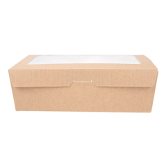 BOÎTES AVEC FENÊTRE 'THEPACK' 1980 ML 220 G/M2 + OPP 19,8x14x6,4 CM NATUREL CARTON ONDULÉ NANO-MICRO (150 UNITÉ)