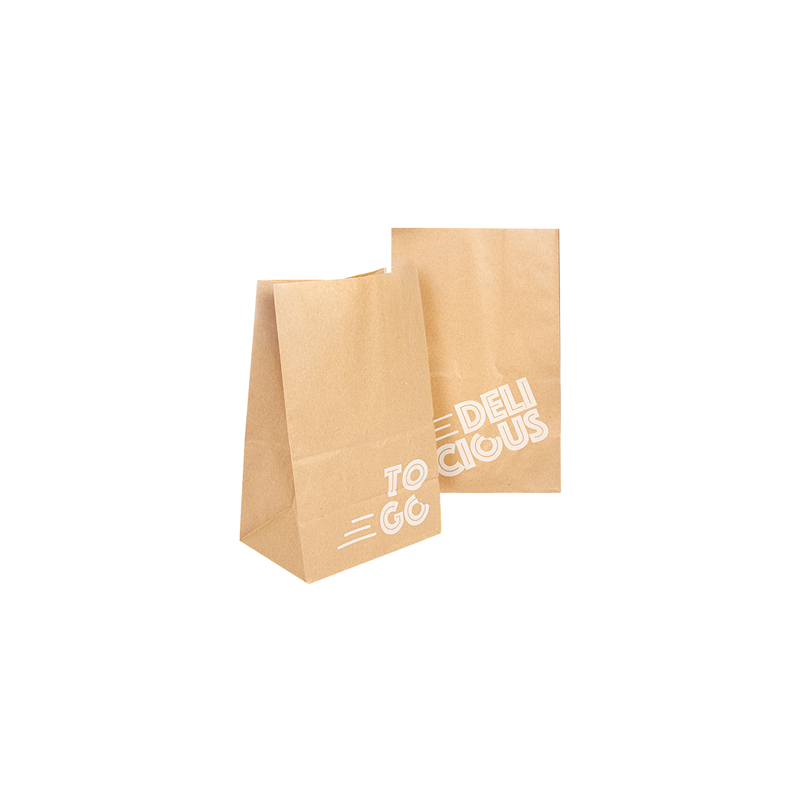 SACS SOS SANS ANSES - DELICIOUS TO GO  48 G/M2 18+12x28 CM NATUREL KRAFT (500 UNITÉ)