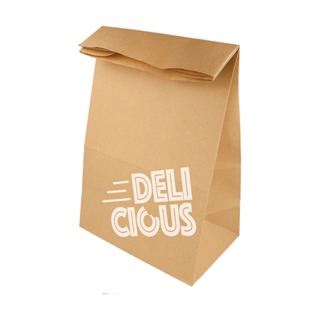 SACS SOS SANS ANSES - DELICIOUS TO GO  48 G/M2 22+12x31 CM NATUREL KRAFT (500 UNITÉ)