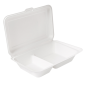 COQUILLES 2 COMPART. 'BIONIC' 940 ML 25,5x16,5x7 CM BLANC BAGASSE (250 UNITÉ)
