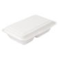 COQUILLES 2 COMPART. 'BIONIC' 940 ML 25,5x16,5x7 CM BLANC BAGASSE (250 UNITÉ)
