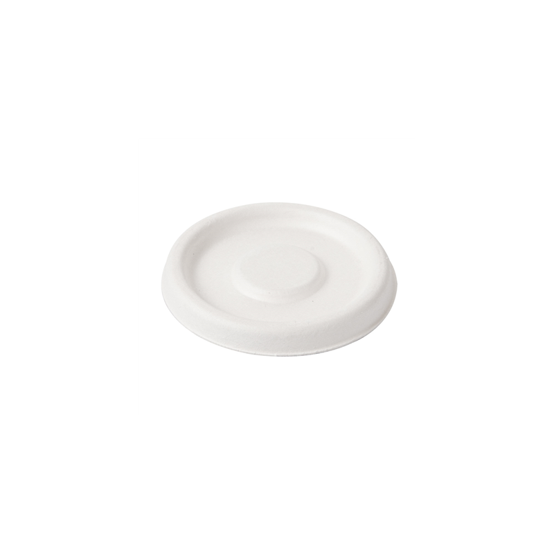 COUVERCLES POUR POTS 150.58 'BIONIC'  Ø 6,2x0,8 CM BLANC BAGASSE (1000 UNITÉ)