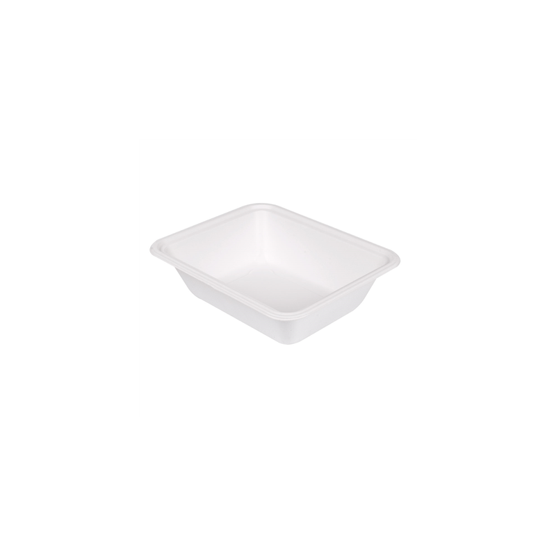 PLATEAUX 'BIONIC'  23,1x18,7x6,3 CM BLANC BAGASSE (400 UNITÉ)
