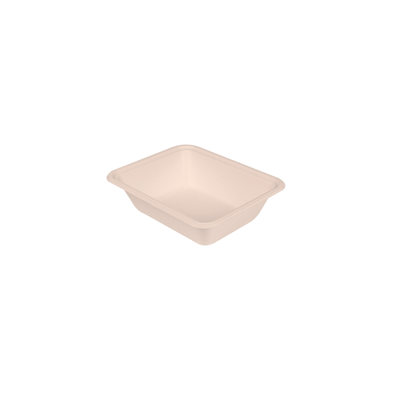 PLATEAUX 'BIONIC'  23,1x18,7x6,3 CM NATUREL BAGASSE (400 UNITÉ)