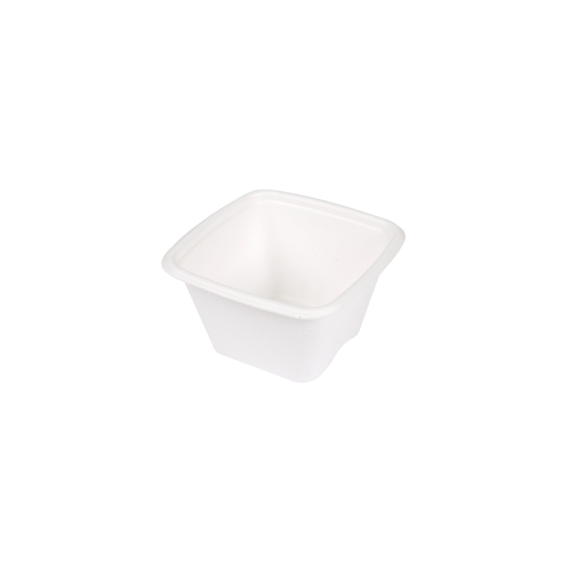 PETITS POTS 'BIONIC' 130 ML 7,7x7,7x4,6 CM BLANC BAGASSE (600 UNITÉ)