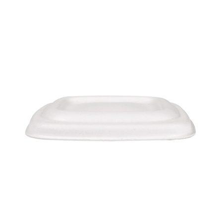 COUVERCLES POUR POTS 253.86/88/90 'BIONIC'  8x8x0,8 CM BLANC BAGASSE (600 UNITÉ)