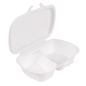 COQUILLES 2 COMPART. 'BIONIC' 900 ML 22,4x14x6 CM BLANC BAGASSE (400 UNITÉ)
