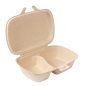 COQUILLES 2 COMPART. 'BIONIC' 900 ML 22,4x14x6 CM NATUREL BAGASSE (400 UNITÉ) COQUILLES 2 COMPART. 'BIONIC' 900 ML 22,4x14x6 CM NATUREL BAGASSE (400 UNITÉ)