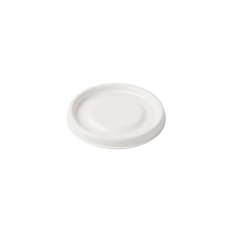 COUVERCLES POUR POTS 150.60 'BIONIC'  Ø 7,7x0,8 CM BLANC BAGASSE (1000 UNITÉ)