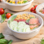 COMBO SALADIERS+COUVERCLES 'BIONIC' 750 ML Ø 17,5x7,8 CM NATUREL BAGASSE (200 UNITÉ)