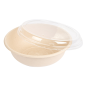 COMBO SALADIERS+COUVERCLES 'BIONIC' 950 ML Ø 19x7,8 CM NATUREL BAGASSE (200 UNITÉ)