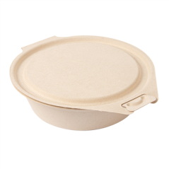 RÉCIPIENTS AVEC CHARNIERE 'BIONIC' 600 ML 18x13,5x5 CM NATUREL BAGASSE (300 UNITÉ)