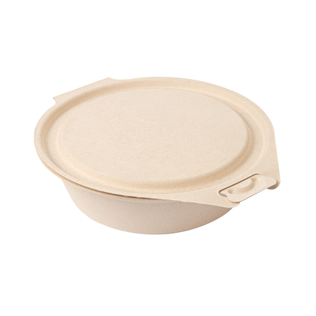 RÉCIPIENTS AVEC CHARNIERE 'BIONIC' 600 ML 18x13,5x5 CM NATUREL BAGASSE (300 UNITÉ)