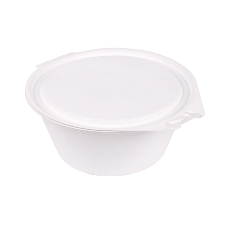 RÉCIPIENTS AVEC CHARNIERE 'BIONIC' 1300 ML 20x13,5x8 CM BLANC BAGASSE (300 UNITÉ)
