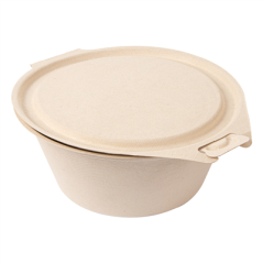 RÉCIPIENTS AVEC CHARNIERE 'BIONIC' 1300 ML 20x13,5x8 CM NATUREL BAGASSE (300 UNITÉ)