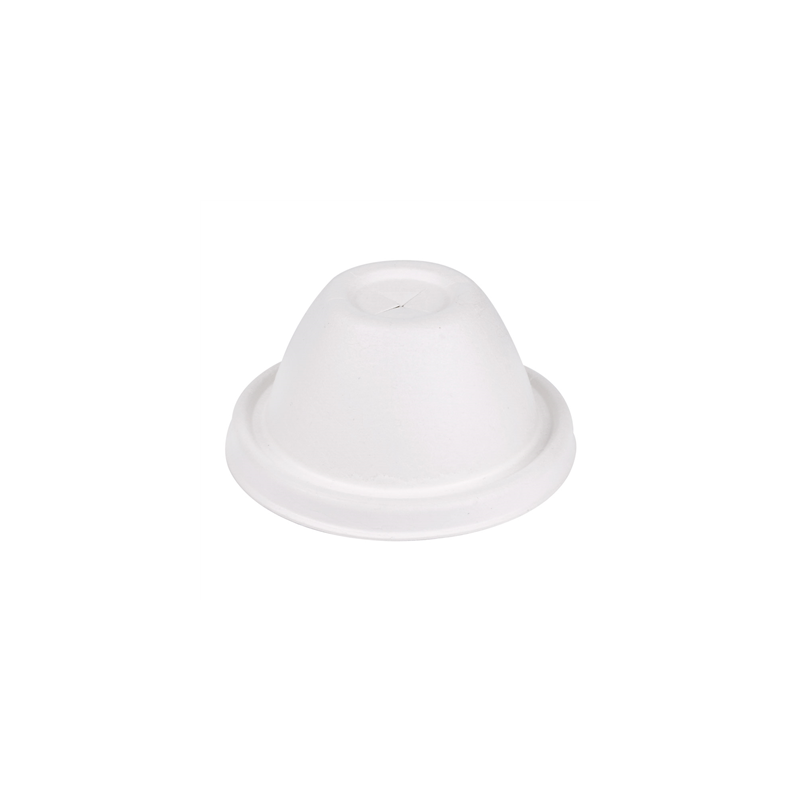 COUVERCLES HAUTS GOBELETS Ø9 CM 'BIONIC'  9x4,5 CM BLANC BAGASSE (1000 UNITÉ)