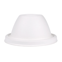 COUVERCLES HAUTS GOBELETS Ø9 CM 'BIONIC'  9x4,5 CM BLANC BAGASSE (1000 UNITÉ)