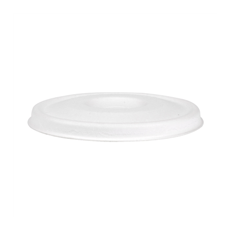 COUVERCLES POUR GOBELETS 8CM 'BIONIC'  Ø 80 MM BLANC BAGASSE (1000 UNITÉ)