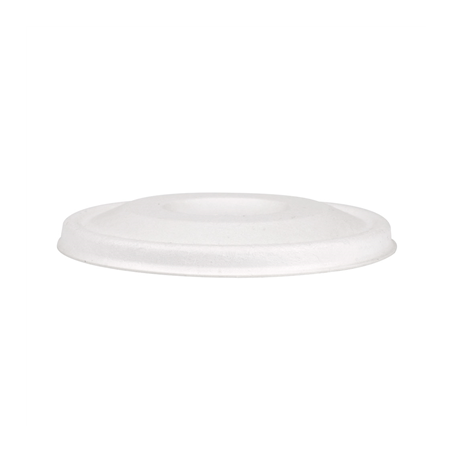 COUVERCLES POUR GOBELETS 9CM 'BIONIC'  Ø 90 MM BLANC BAGASSE (1000 UNITÉ)
