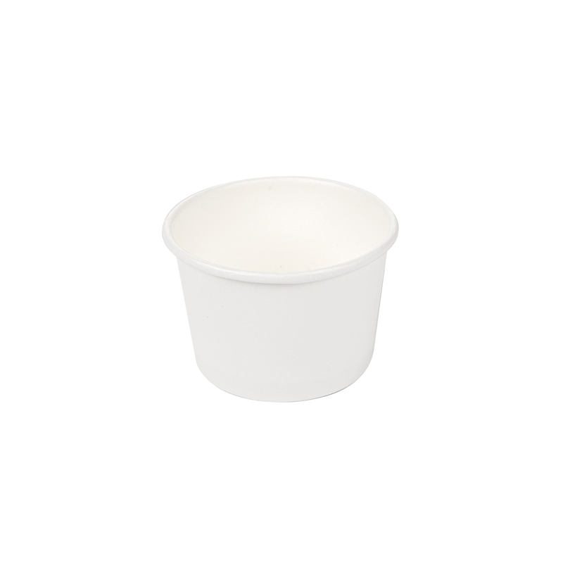 PETITS POTS 70 ML (2,3 oz) 210 + 18 PE G/M2 Ø6/5x4 CM BLANC CARTON (1000 UNITÉ)