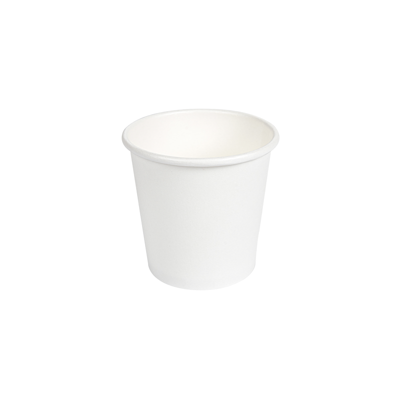 PETITS POTS 105 ML (3,5 oz) 210 + 18 PE G/M2 Ø6/4,5x5,8 CM BLANC CARTON (1000 UNITÉ)