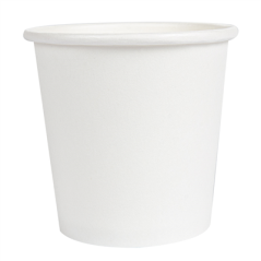 PETITS POTS 105 ML (3,5 oz) 210 + 18 PE G/M2 Ø6/4,5x5,8 CM BLANC CARTON (1000 UNITÉ)