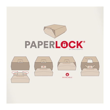 BOÎTES "LUNCH BOX" PAPERLOCK 'THEPACK' 220 G/M2 19,5x12,5x7 CM NATUREL CARTON ONDULÉ NANO-MICRO (300 UNITÉ)