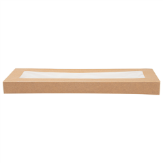 COUVERCLES AVEC FENÊTRE POUR BOÎTES 254.66 'THEPACK' 240 G/M2 11x30x2 CM NATUREL CARTON ONDULÉ NANO-MICRO (200 UNITÉ)