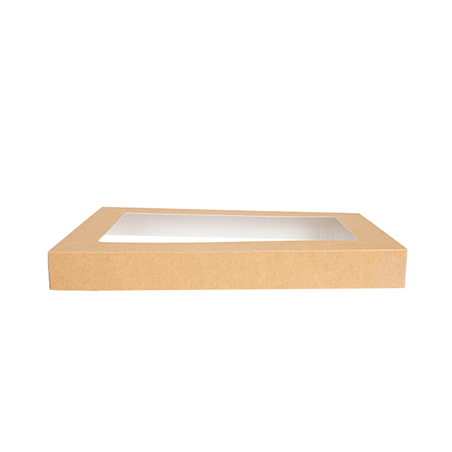 COUVERCLES AVEC FENÊTRE POUR BOÎTES 254.72 'THEPACK' 240 G/M2 22x15x2 CM NATUREL CARTON ONDULÉ NANO-MICRO (50 UNITÉ)