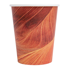 GOBELETS BOISSONS CHAUDES 1 PAROI 'ARIZONA' 240 ML 280 + 18 PE G/M2 Ø8/5,6x9,2 CM MARRON CARTON (1000 UNITÉ)