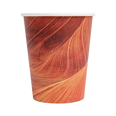 GOBELETS BOISSONS CHAUDES 1 PAROI 'ARIZONA' 240 ML 280 + 18 PE G/M2 Ø8/5,6x9,2 CM MARRON CARTON (1000 UNITÉ)