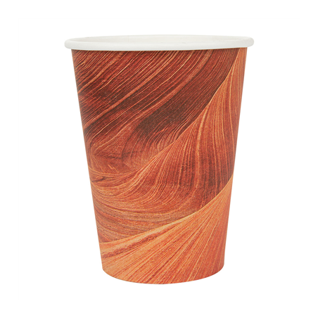 GOBELETS BOISSONS CHAUDES 1 PAROI 'ARIZONA' 360 ML 300 + 18 PE G/M2 Ø9/6x11 CM MARRON CARTON (900 UNITÉ)