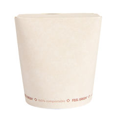 RÉCIPIENTS MULTIUSAGES 'COMPOSTABLE' 960 ML 325 G/M2 Ø9x10,8 CM BLANC CARTON (450 UNITÉ)